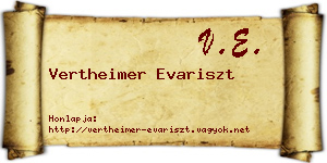 Vertheimer Evariszt névjegykártya
